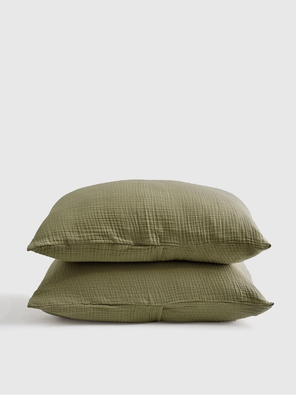 QUINCE Organic Airy Gauze Sham Set Standard Olive 7633